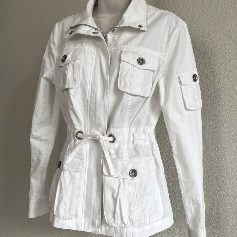 Blanc Noir MEDIUM White Draw String Jacket